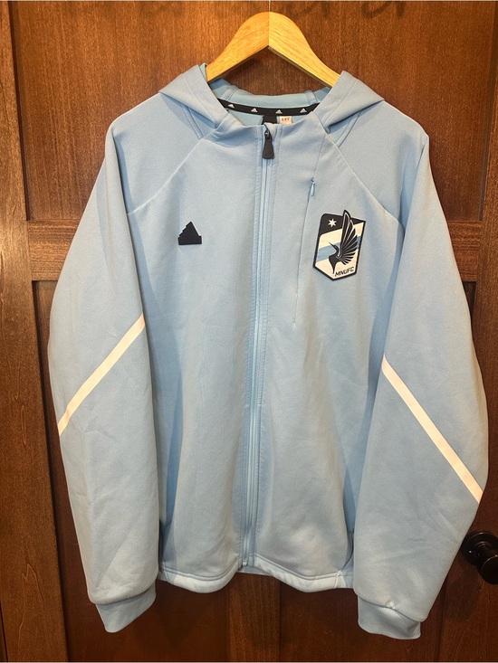 adidas Other - adidas MNUFC Light Blue Full-Zip Hoodie with Team Crest